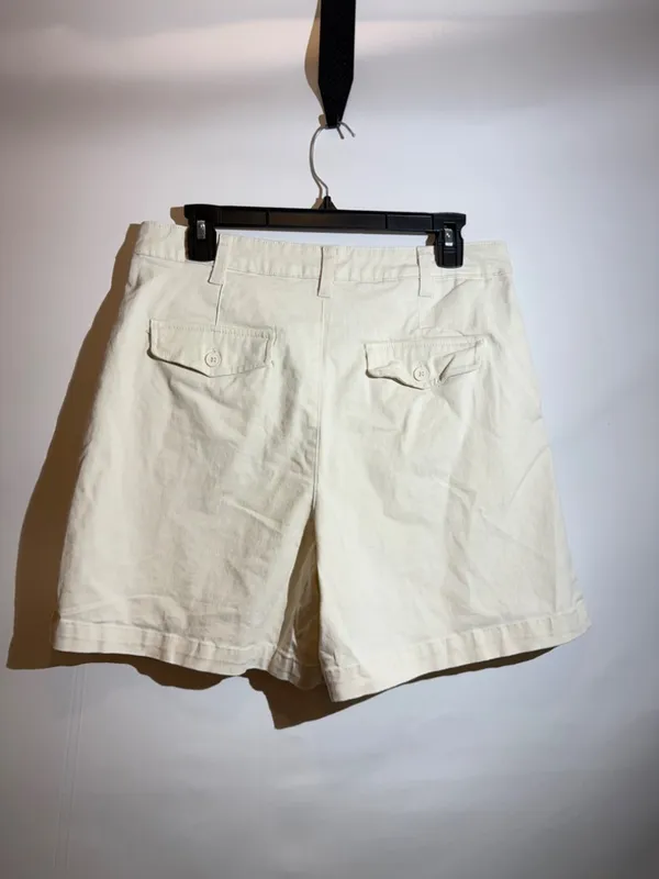 Banana Republic Ivory High Rise Pleated Tailored Bermuda Shorts Size 10 - Image 3