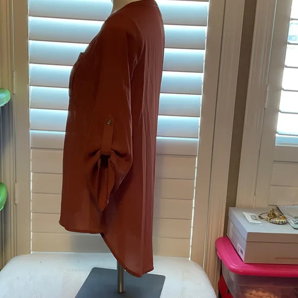 Wishful Park Rust V-Neck Blouse - Image 5
