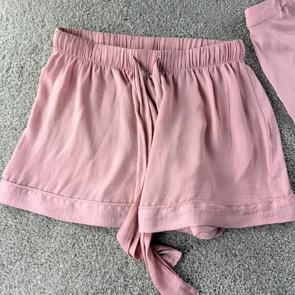 Ambrielle Pajama Set Women M Pink Satin Cami Short Sleepwear Balletcore Coquette - Image 9