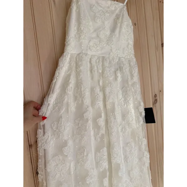 Lulus Delightful Charisma White Embroidered Sequin Mesh Dress Classy Long Medium - Image 4
