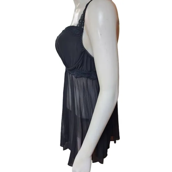 Dentelle Black Mesh Babydoll (XL) - Image 3