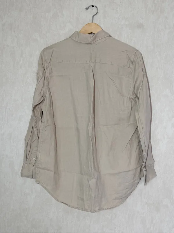 Quince Women’s 100% European Linen Long Sleeve Shirt in Driftwood M - Image 7