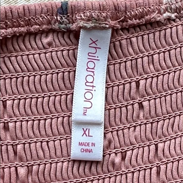 Xhilaration Smocked Blush Pink Floral Hi-Lo Dress XL - Image 2