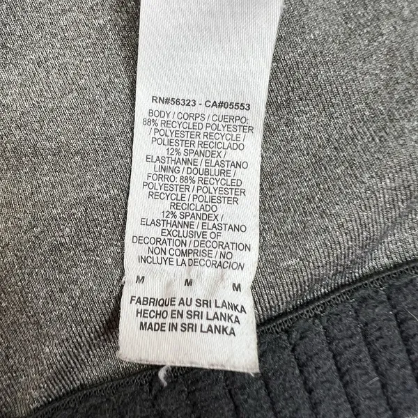 Nike M Medium Sports Bra Racerback Center Swoosh Logo Gray Black Workout Fitness - Image 9