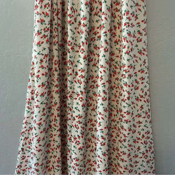 ⭐️Nasty Gal white, pink and red rose print maxi dress with halter size 2 - Image 15