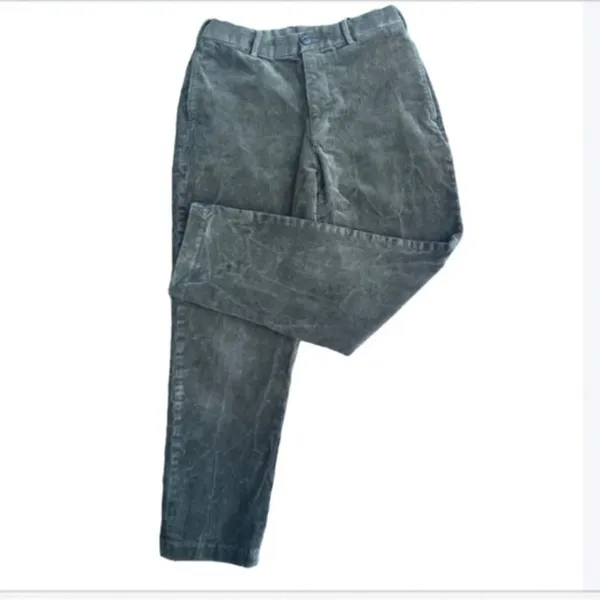 Uniqlo Green Corduroy Pants Size 2 Straight Leg Drawstring Academia Casual - Image 3
