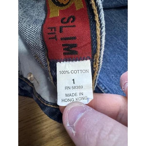 Vintage 90’s Lawman Western Slim Fit Straight‎ Leg Dark Blue Denim Jeans Size 1 - Image 11