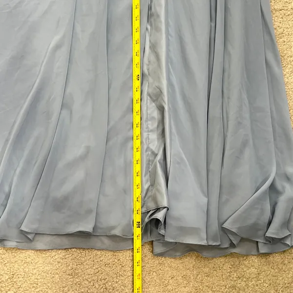 Azazie Womens A6 Dusty Blue Chiffon Flutter Sleeve Floor Length Bridesmaid Dress - Image 12