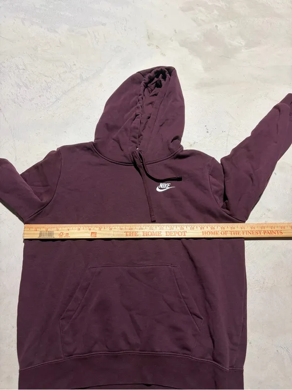 Nike Burgundy Pullover Hoodie with White Logo medium - Image 4