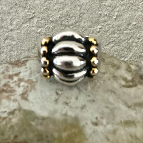 Bold Dome Ring – Silver & Gold Mixed Metal Statement - Image 4