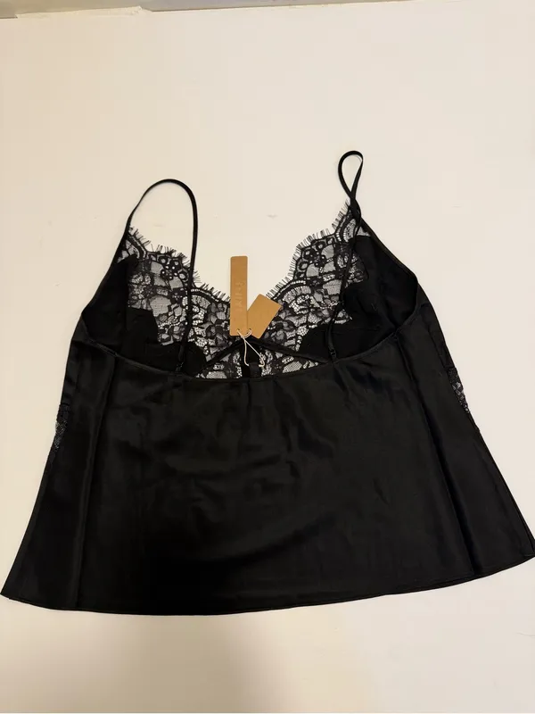 SKIMS Silk Lace Black Onyx Cami & Short Set Size Medium - Image 3