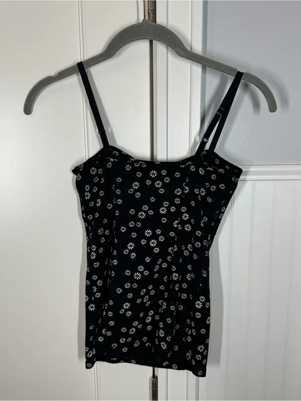Talula Black camisole‎ Tank Top with Daisy Trim size xs Romantic feminine girly - Image 5
