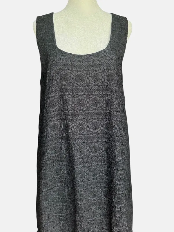 Pete & Greta Black‎ Silk Dress Sz L - Image 4