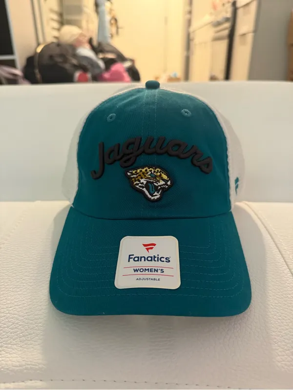 Women's Fanatics Teal Jacksonville Jaguars Slogan Trucker Adjustable Hat - Image 5