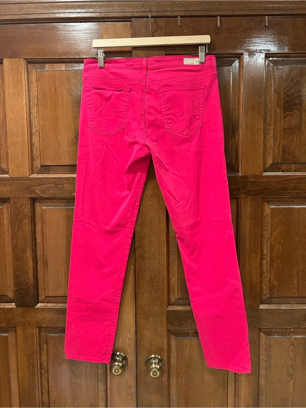 AG Adriano Goldschmied The Stilt Pink Cigarette Jeans Keep A Breast‎ Boobies 31R - Image 3