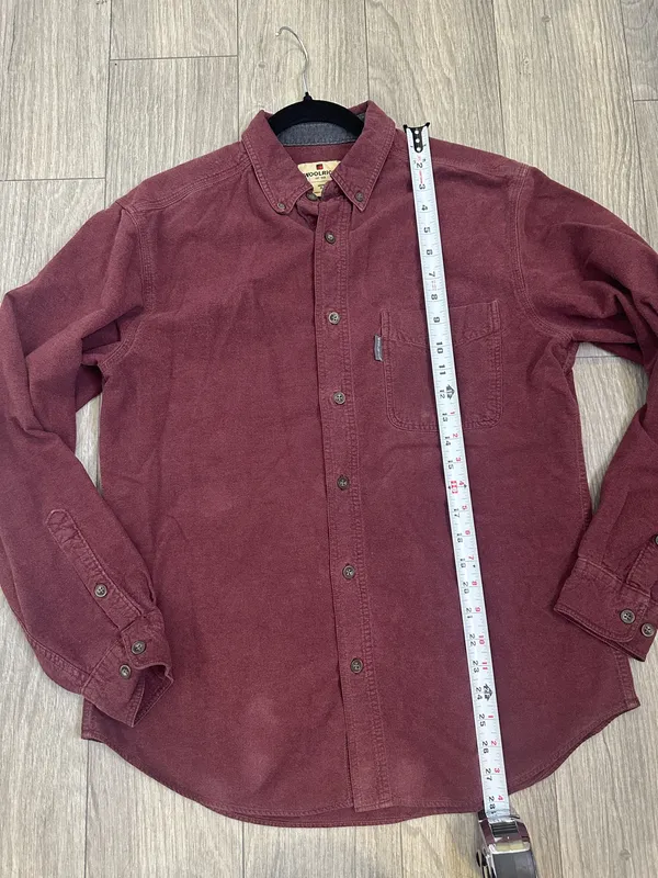 Woolrich Burgundy Faded Button Up Shirt Men’s M Vintage Feel - Image 9