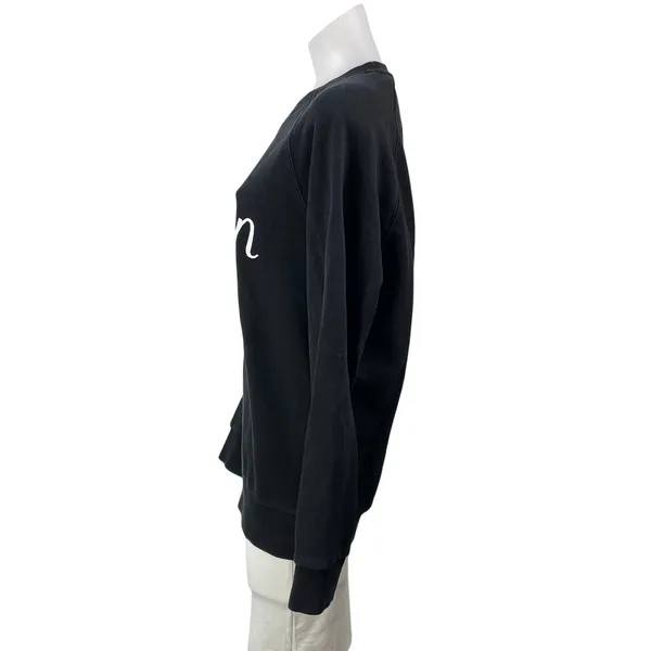 Maison Katsune Women's Black Parisien Long Sleeve Crewneck Pullover Sweatshirt M - Image 2