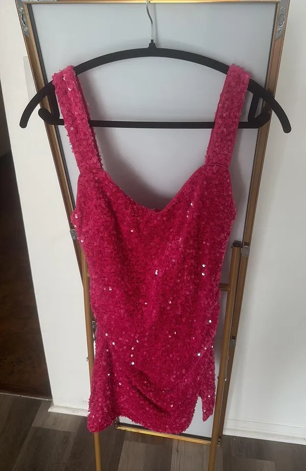 Princess Polly Centerfold Sequin Mini Dress Pink - Image 7