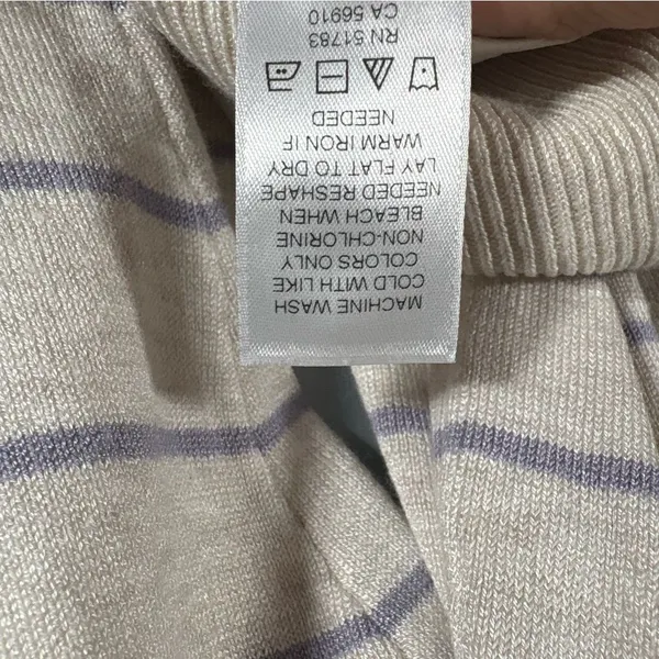 Maurices Sweater Womens‎ M Gray Purple Striped Faux Layered Chiffon Hem Pullover - Image 4