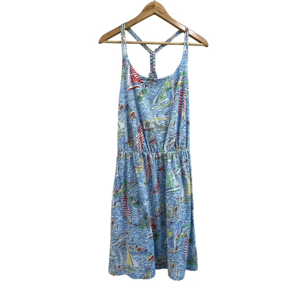 Lilly Pulitzer Lockwood‎ Sailboat Print Resort Cotton Midi Dress NWT M - Image 2