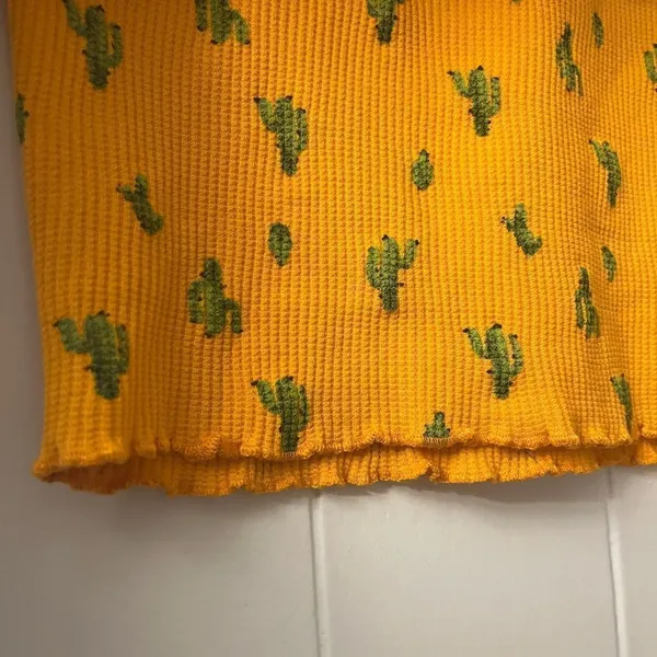 Bright Neon Cacti Crop Top Large - Image 3