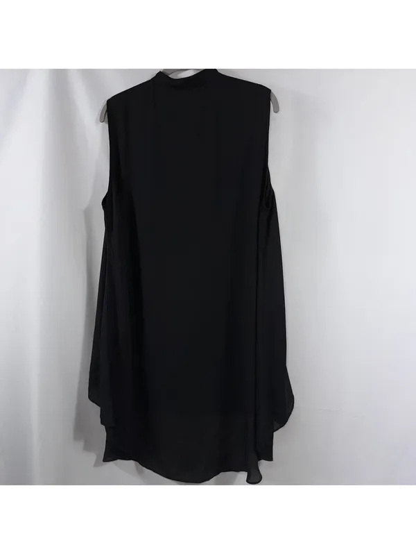 VLD Black Sleeveless High Low Tunic Blouse Large - Image 8
