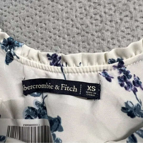 Abercrombie White & Blue Floral Print Swing Cami Tank Top XSmall EUC - Image 2