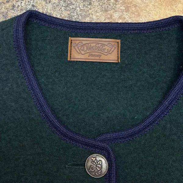 Vintage Cardigan Sweater Wool Old Money Quiet Luxury Hunting Academia Medium - Image 3