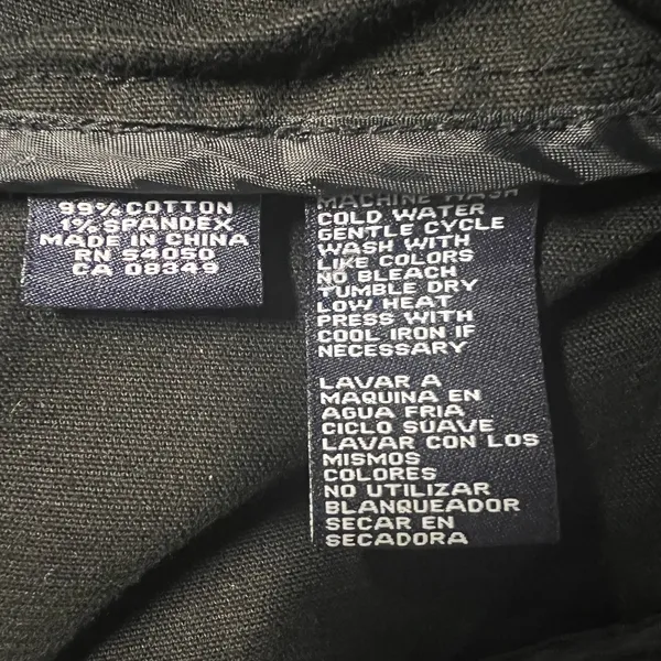 Jones New York Corduroy Black Military Button Front Jacket Womens Small Cotton - Image 5