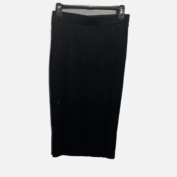 Universal Threads Womens‎ Knit Pencil Skirt Black Ribbed Midi Small F16804866 - Image 2