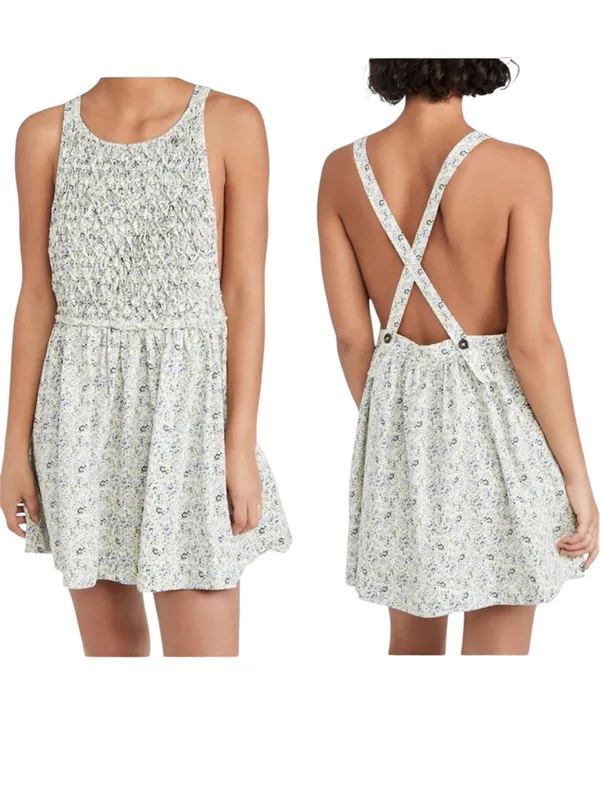Free People Women's Petunia Mini Dress Tea Combo Floral NWT Size L - Image 2