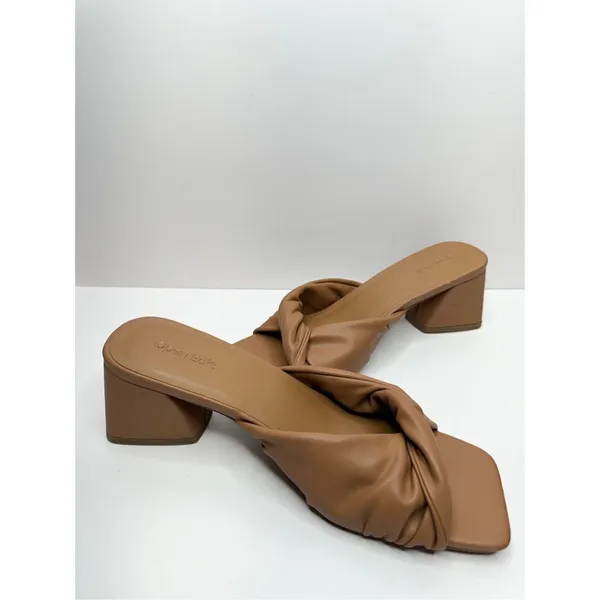 Open Edit Sandals Womens Size 9.5 Brown Edcora Slip On‎ Block Heel Shoes - Image 7