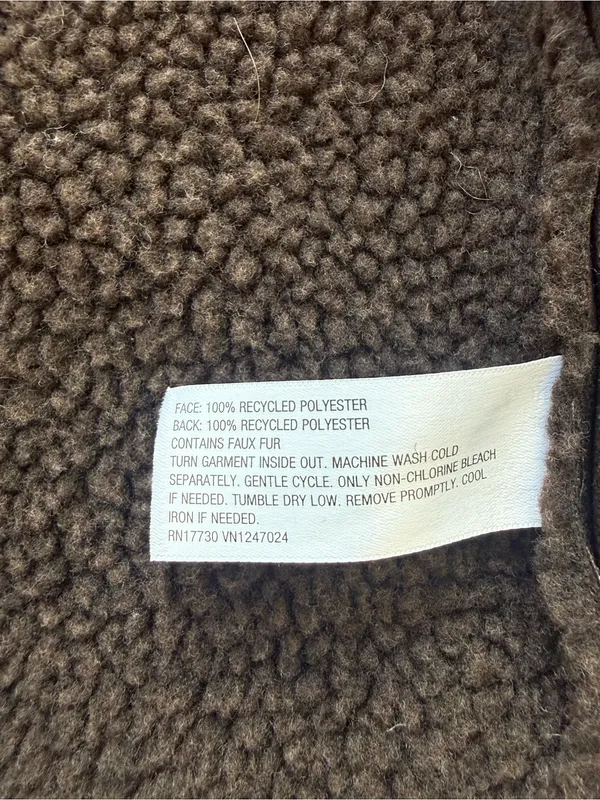 Future Collective Reese Blutstein Faux Shearling Vest Dark Brown Size Small - Image 7