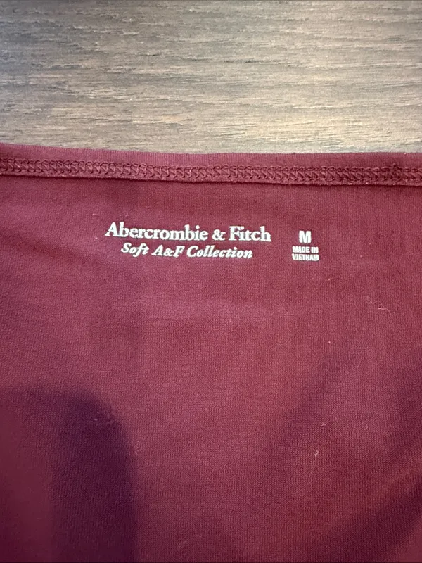 Abercrombie & Fitch Burgundy Soft A&F Long Sleeve Bodysuit Medium - C27-132 - Image 2