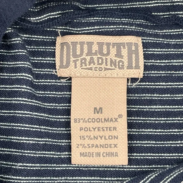 Duluth Trading S'no Sweat Hooded Sweater Navy Blue White Stripes Hoodie Size M - Image 7