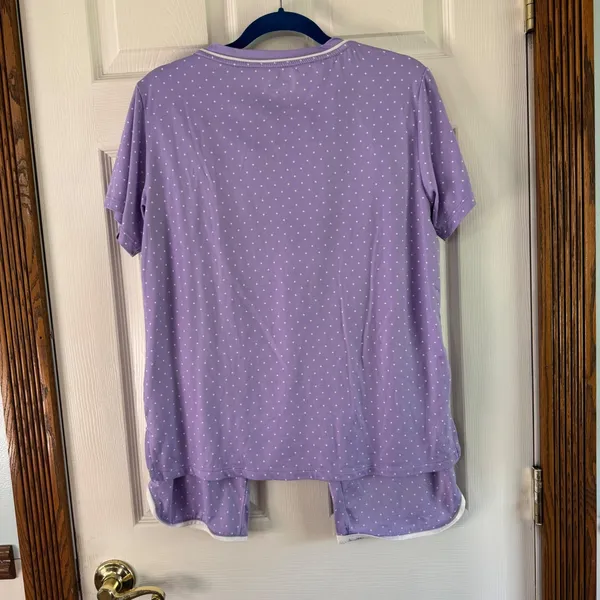 Flora Pajama Set Sleepwear Polka Dot V Neck Loungewear‎ Comfy Medium - Image 10