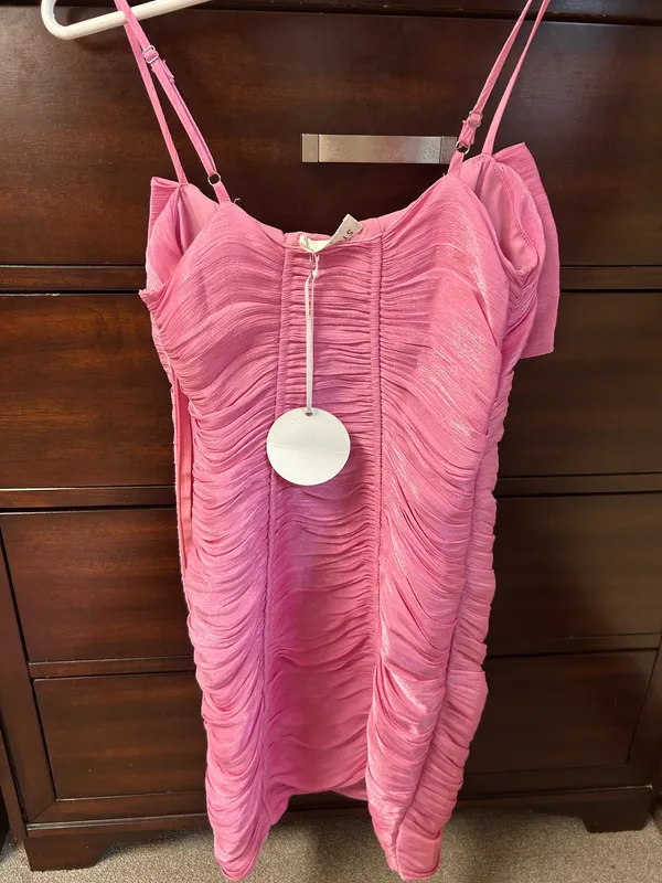 Pink Bow Mini Dress - Image 4