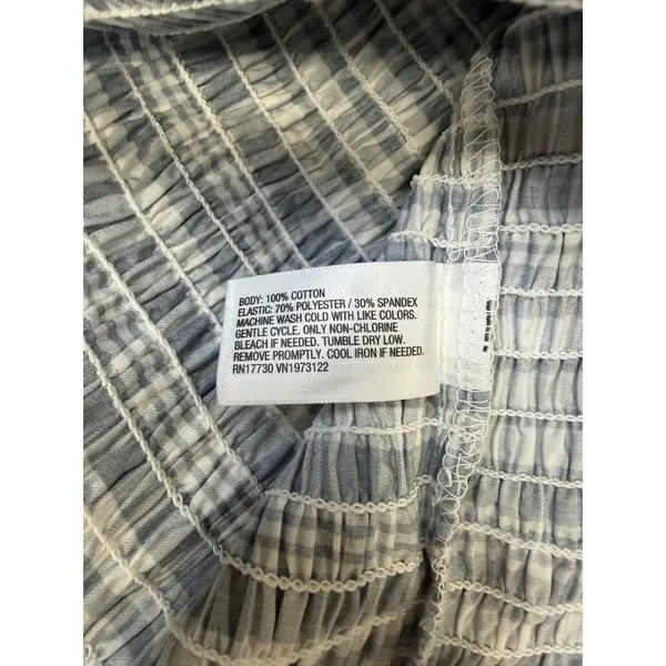 Wild Fable Slate Blue Plaid Smocked Ruffle Mini Dress Large‎ NWT - Image 5