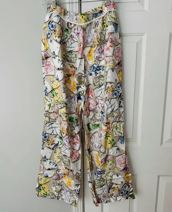 Anthropologie Maeve The Brooklin Printed Wide-Leg Pull-On Pants,Size S - Image 9