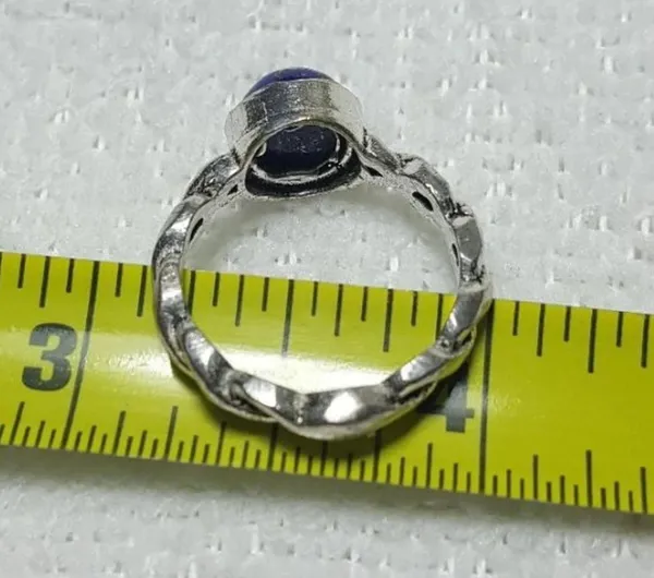 Lapis lazuli Ethnic Sterling Silver Gemstone Ring No Stamp Ring size - 6.75 - Image 4
