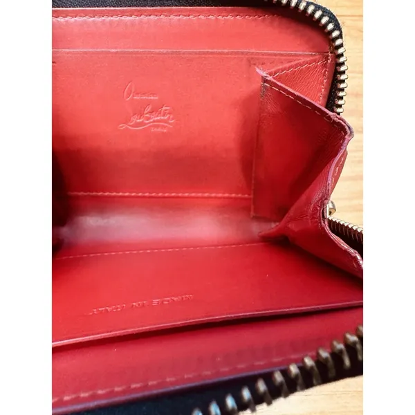 Christian Louboutin‎ Panettone Spikes Coin Zip Around Wallet In Black Pre-owned - Image 14