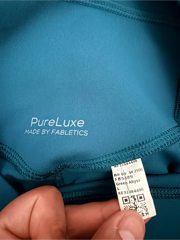 Fabletics Green Abyss Pureluxe Buttery Soft No Seam 7/8 Leggings Size L - Image 3