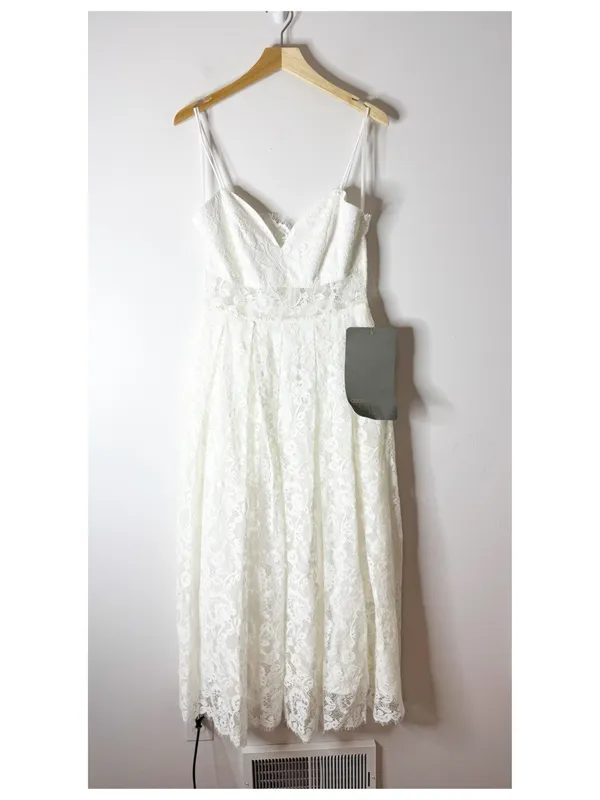 NWT ASOS Bridal EDITION Hope lace cami midi wedding dress in ivory size 8 - Image 5