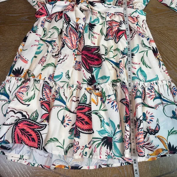 Baltic Born Tally Mini Dress Cream Floral Long Sleeve Plus Size 3X - Image 9