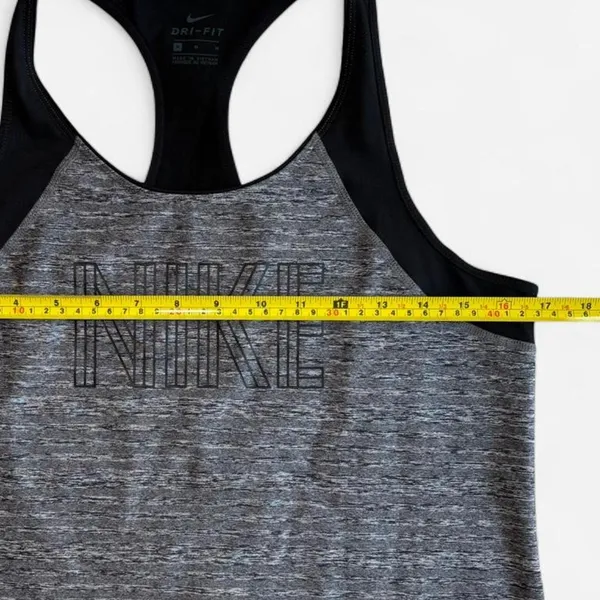 Nike Women M Performance Sporty Sleeveless Tank Top Gray Black - Image 7