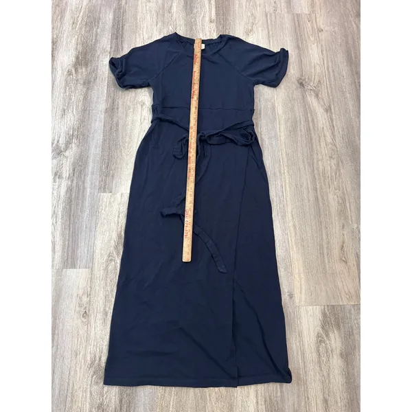 Tuckernuck Clarissa Navy Blue Cotton Knit Maxi Dress Short Sleeve Size‎ Small - Image 5
