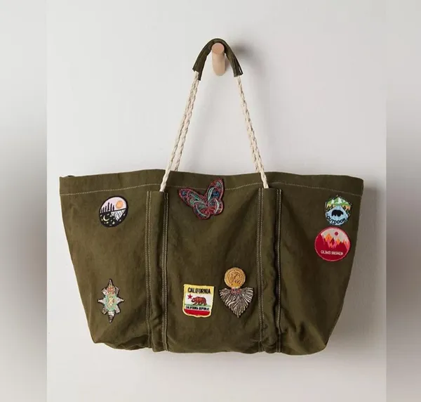 NWT Free People Been There Badge Tote Bag In Color Sea Serpent $128MSRP No refunds or cancellations - Image 3
