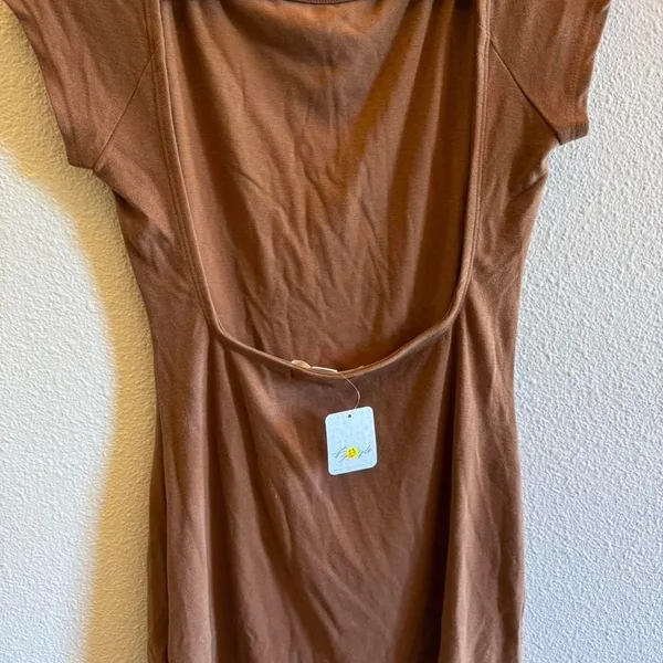 Free People Rosalia Essential Mini Dress Cigar Size Small NWT‎ MSRP $60 - Image 4