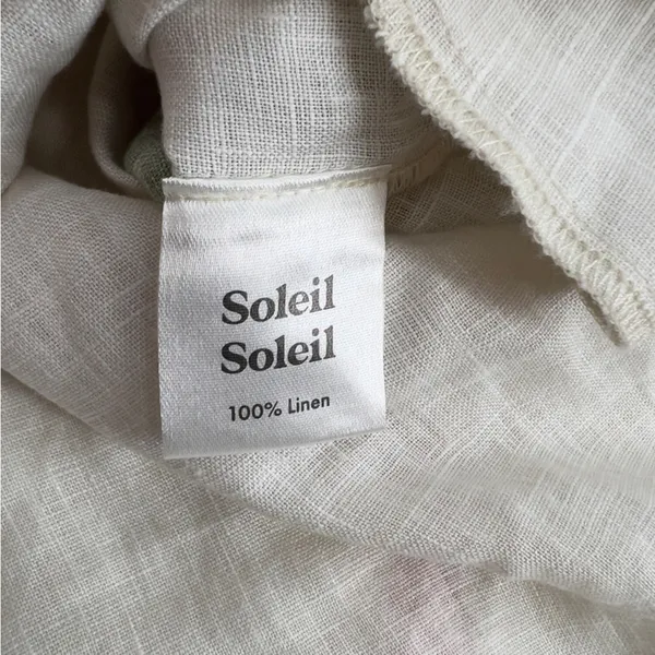 NWT SOLEIL SOLEIL‎ Linen Short Abbey Vestige Sz L cream green - Image 8
