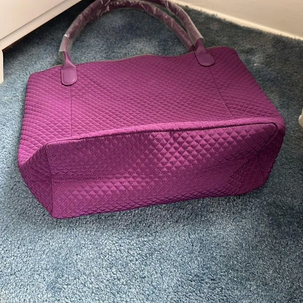 Vera Bradley large tote Quilted Gloxinia purple nwt large fits everything books - Image 7